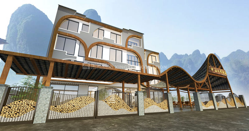 半山云水酒店外觀裝修效果設(shè)計(jì)第一張