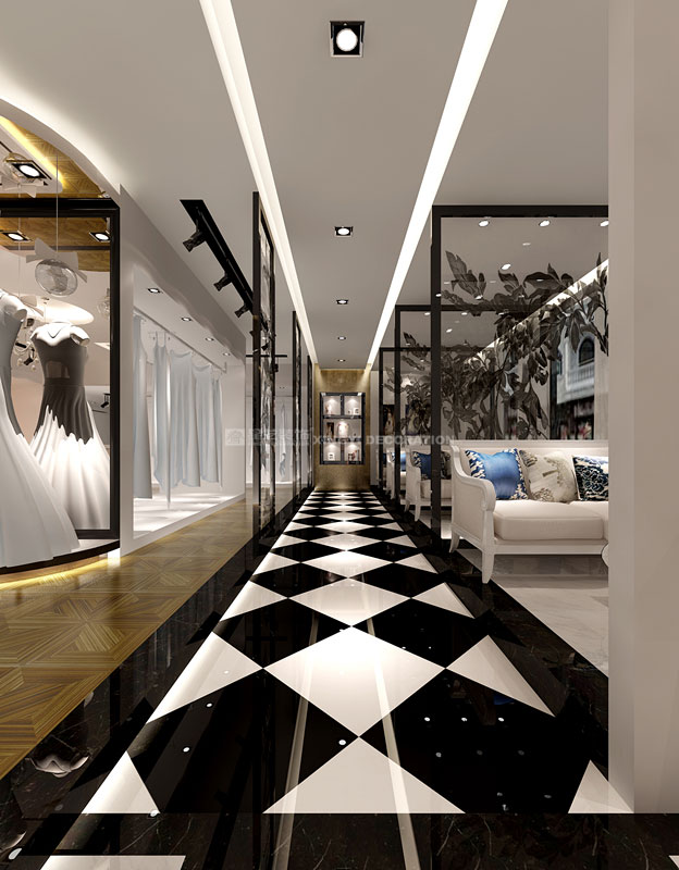 古攝影婚紗店裝修之過道設計效果