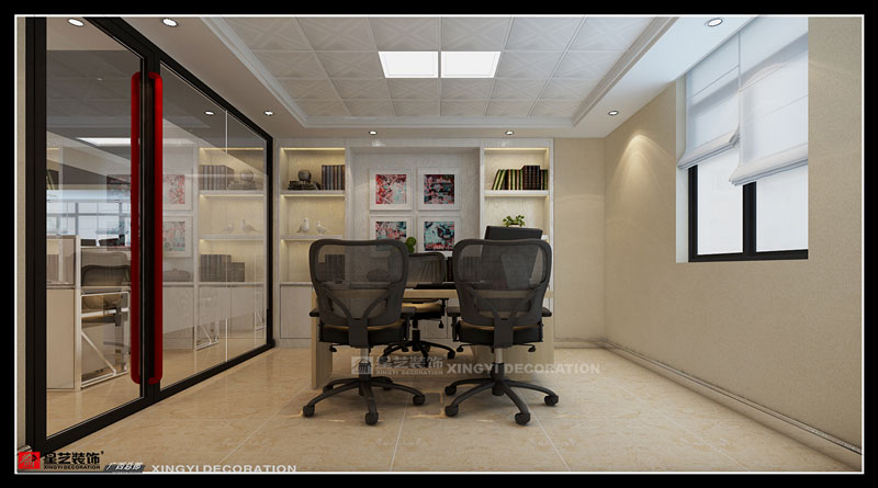 華西商貿(mào)城辦公樓裝修經(jīng)理辦公室設(shè)計(jì)效果第二張圖