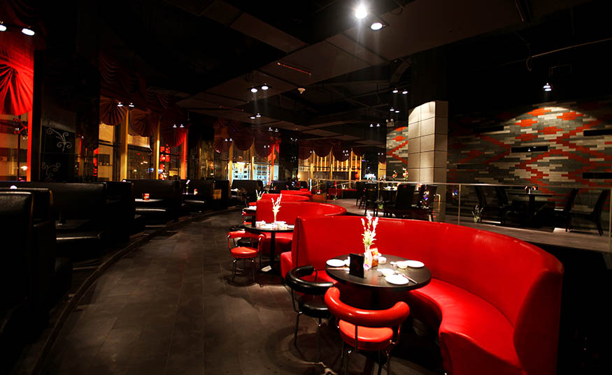 香江匯時尚餐廳裝修設計10人圓座實景效果