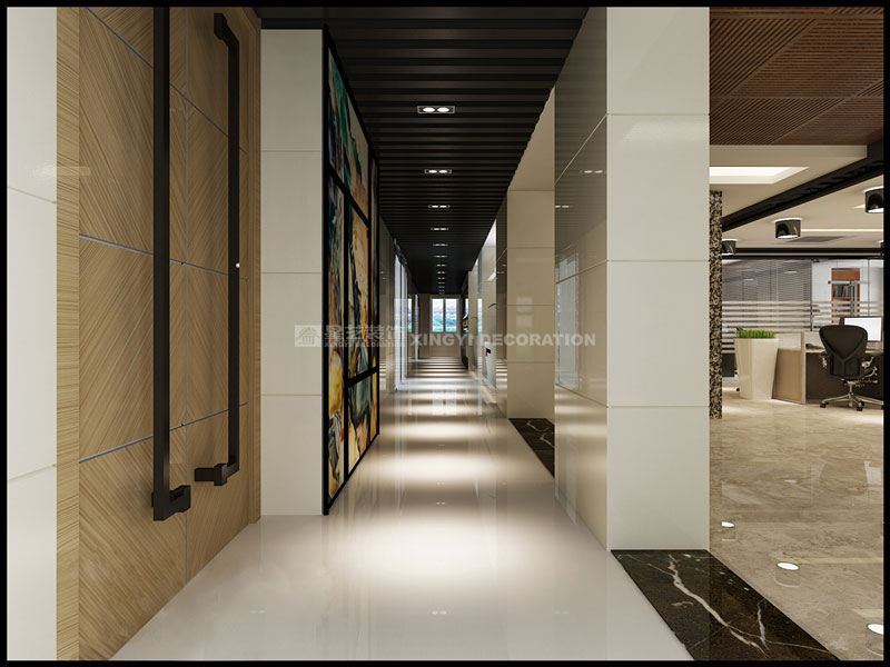 盛鑫石材辦公室裝修過(guò)道圖