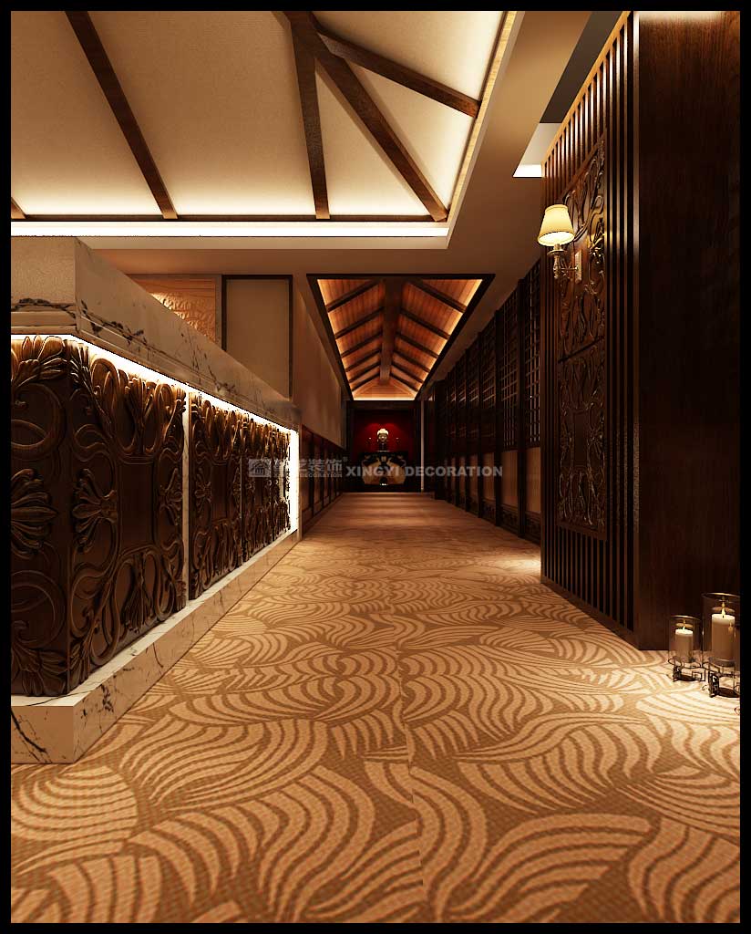  維也納國(guó)際酒店水療會(huì)所裝修過道設(shè)計(jì)效果圖