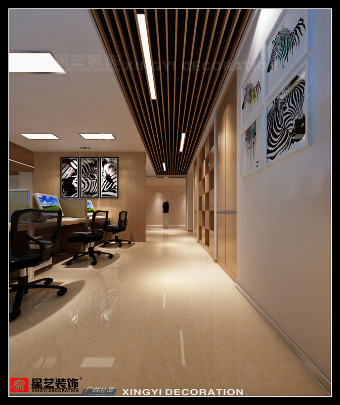 遠(yuǎn)信大廈辦公室裝修過(guò)道效果圖