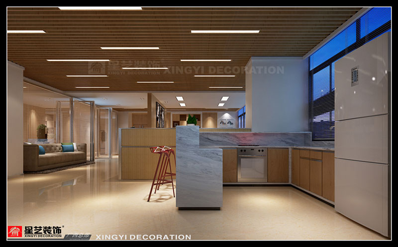 遠(yuǎn)信大廈辦公室裝修水吧區(qū)效果圖片第一張