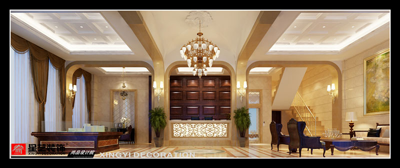 金域酒店大堂設(shè)計(jì)效果第一張圖片