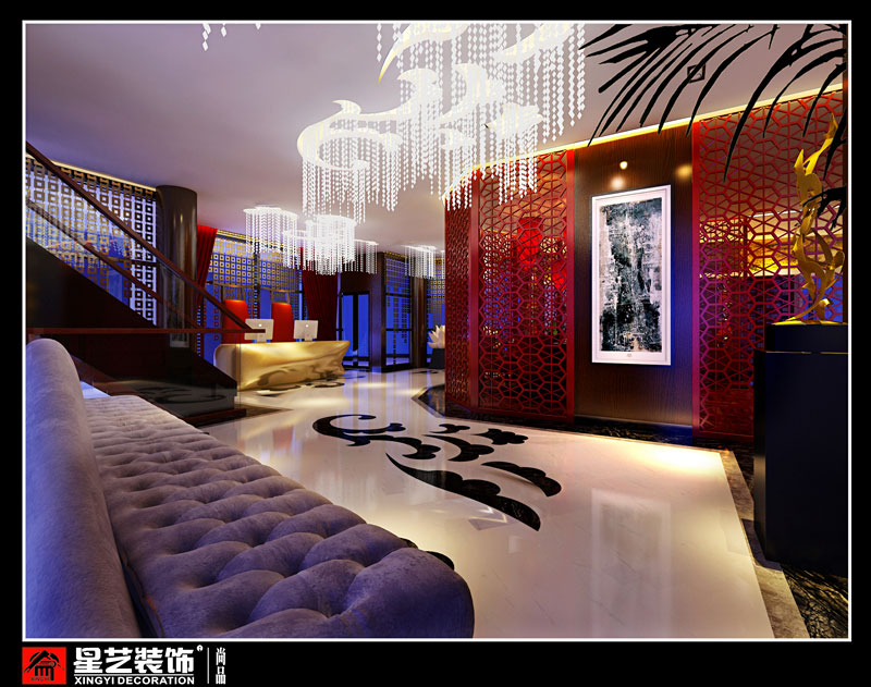 柳州東堤酒吧裝修第二層餐廳設(shè)計(jì)效果01