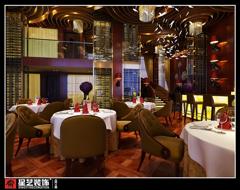 柳州東堤酒吧裝修第三層餐廳設(shè)計(jì)效果02