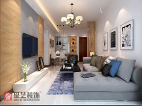 瀚林新城87平現(xiàn)代簡(jiǎn)約客廳設(shè)計(jì)效果
