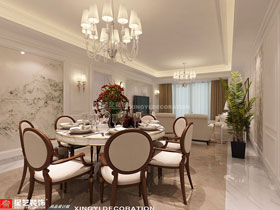 榮和中央公園158平歐式客廳設(shè)計效果圖