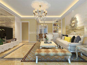 云星錢隆御景128平歐式風(fēng)格客廳設(shè)計效果