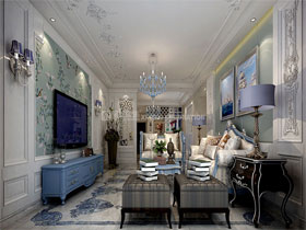 榮和大地145平歐式風(fēng)格客廳設(shè)計效果