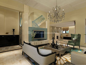 嘉和城高迪山280平別墅歐式風(fēng)格客廳設(shè)計效果