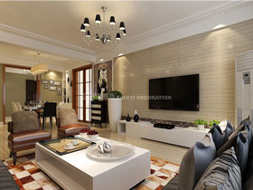 維也納森林140平現(xiàn)代簡(jiǎn)約客廳設(shè)計(jì)效果