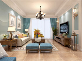 萬達(dá)茂120平美式裝修案例