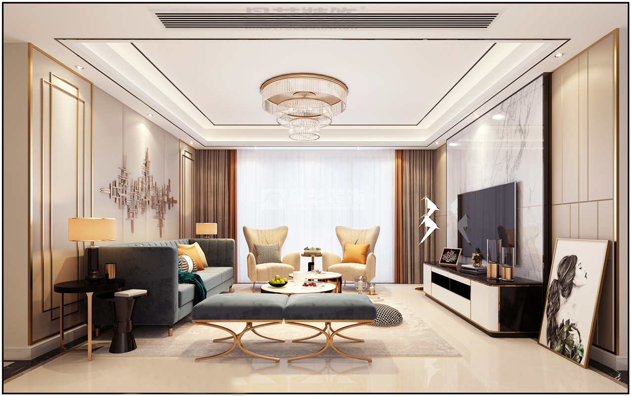 保利領(lǐng)秀前城領(lǐng)秀府160平裝修案例