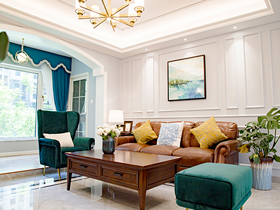 南寧綠地國際花都140平美式風(fēng)格720°全景