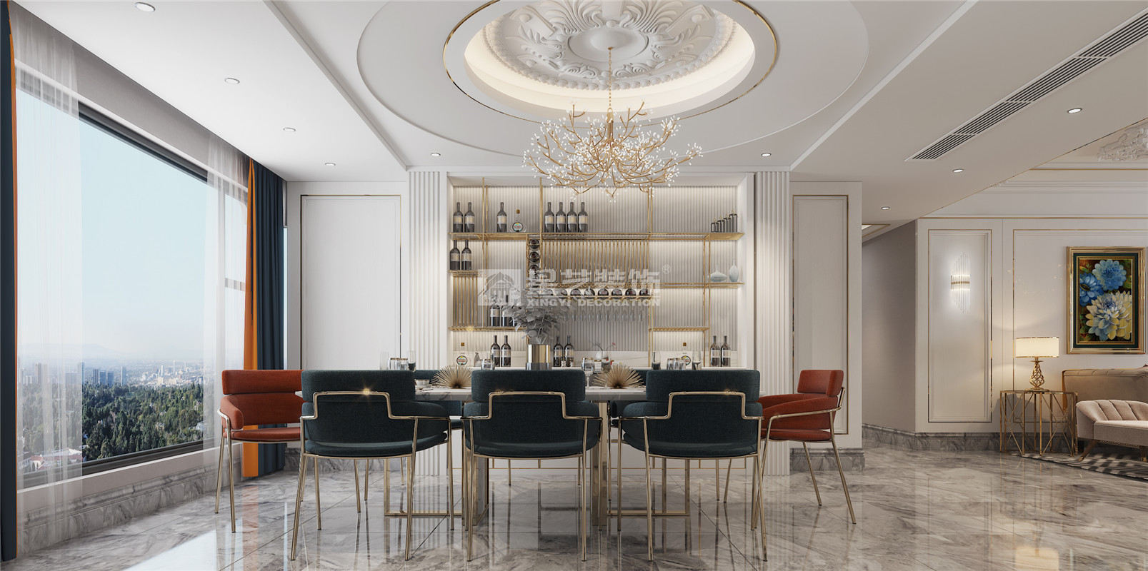 華發(fā)國(guó)賓壹號(hào)240平裝修案例