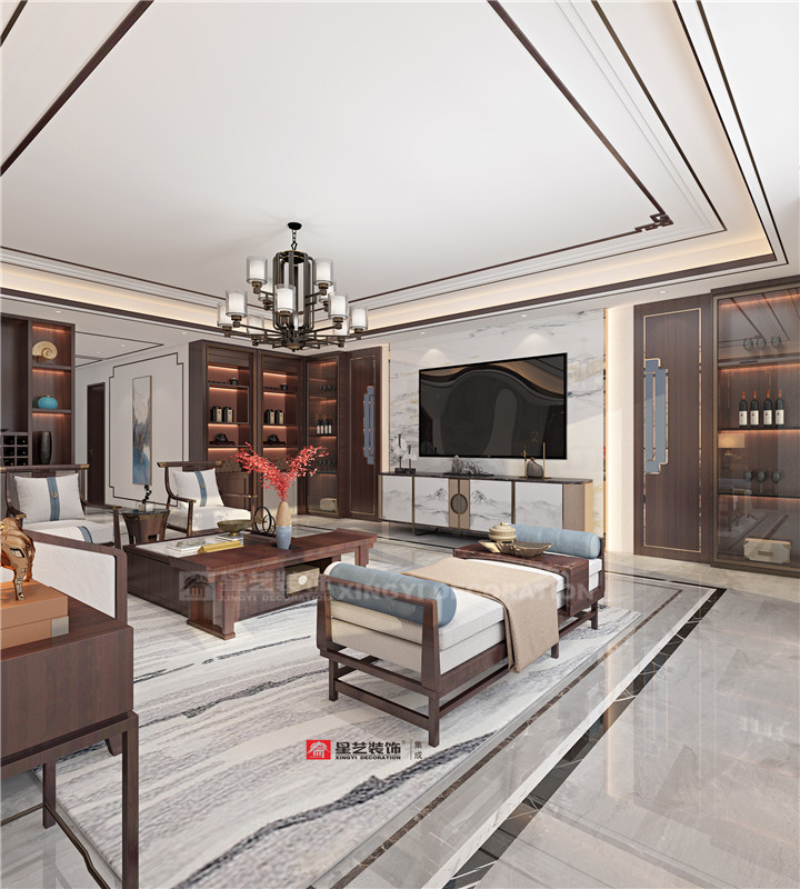 江灣山語(yǔ)城底復(fù)410平別墅裝修案例